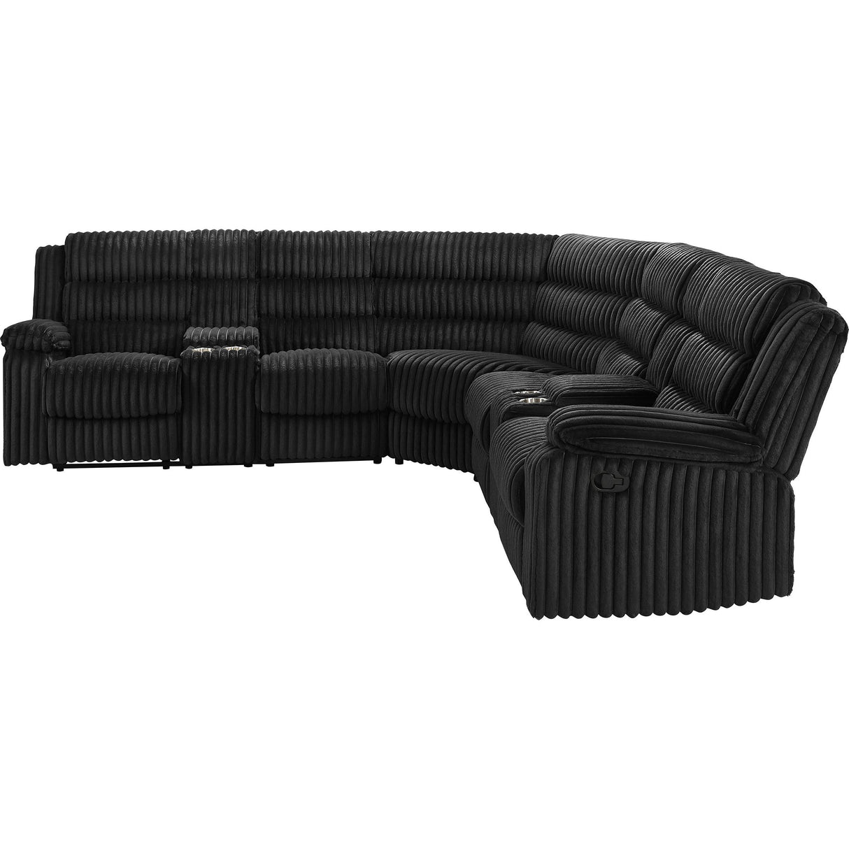 Coaster Furniture Atkinson 601520 Upholstered Reclining Sectional Sofa - Black IMAGE 3