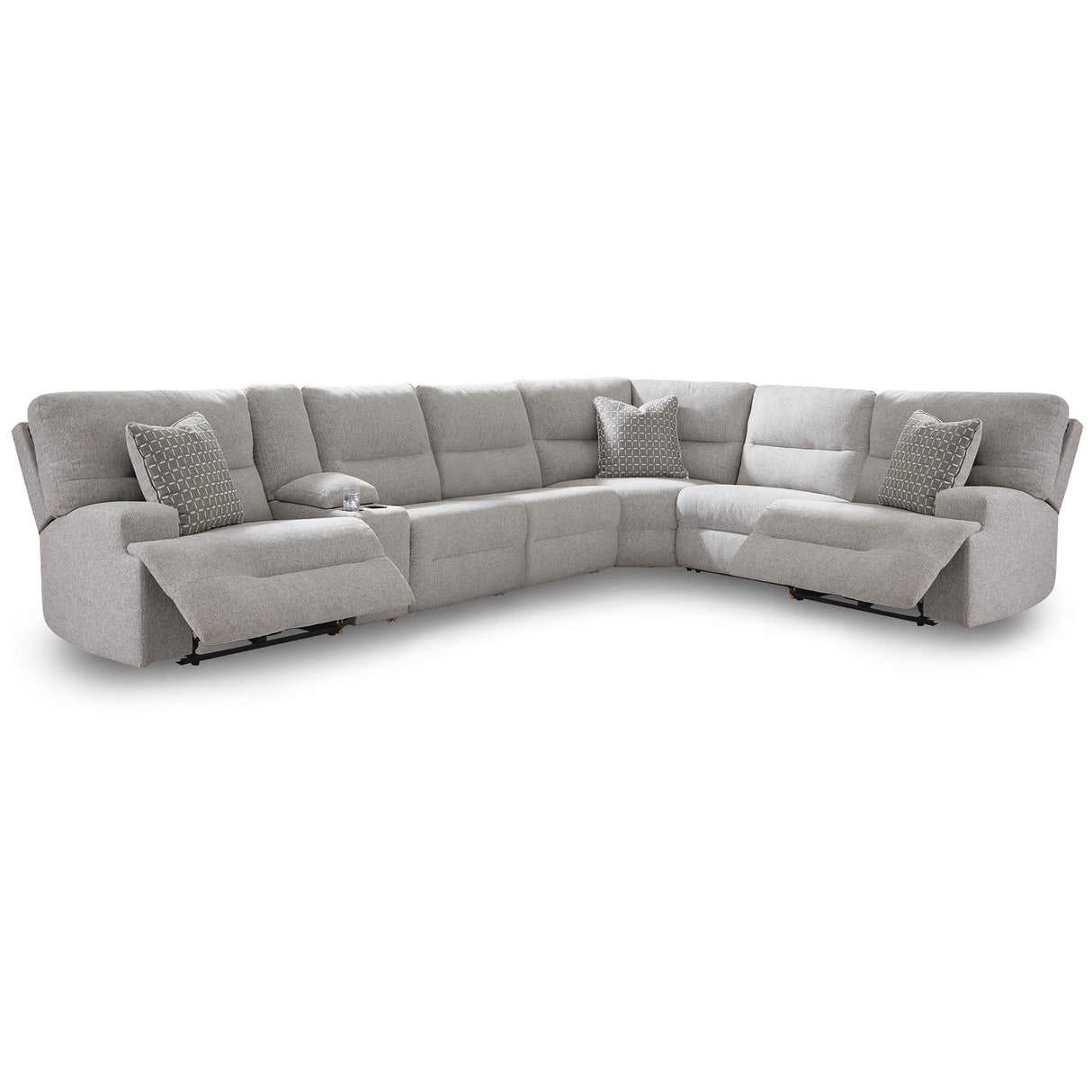 Signature Design by Ashley Acklen Place 93605S20 7 pc Power Sectional Reclining Sofa with Storage Console IMAGE 1