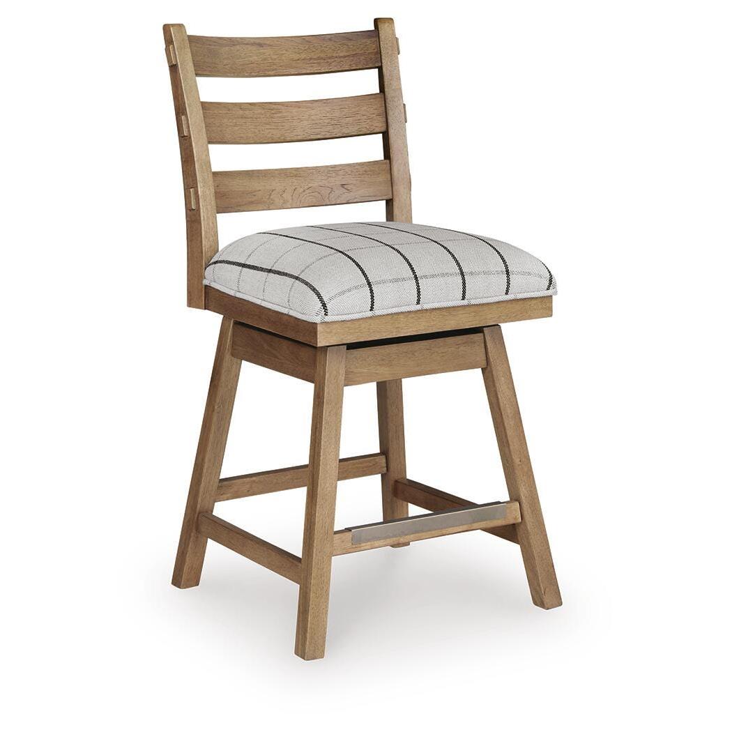 Benchcraft Ridgester D858-224 Upholstered Swivel Barstool IMAGE 1
