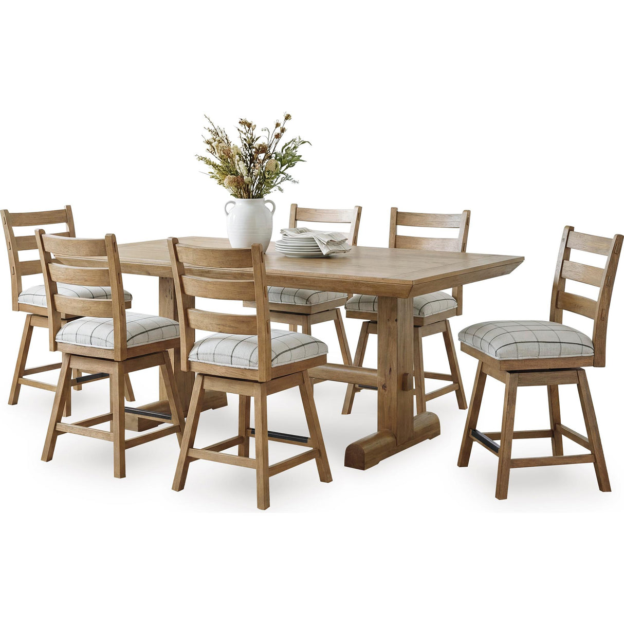 Benchcraft Ridgester D858-224 Upholstered Swivel Barstool IMAGE 6