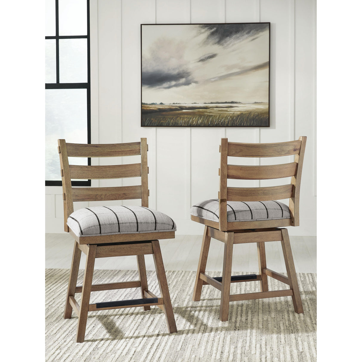 Benchcraft Ridgester D858-224 Upholstered Swivel Barstool IMAGE 7