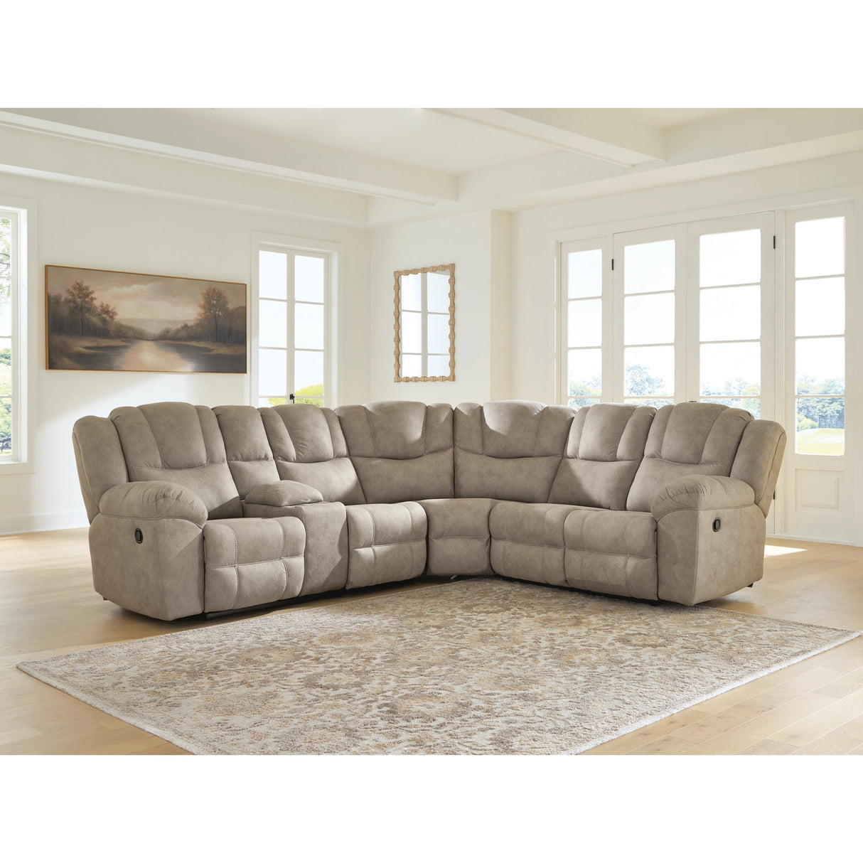 Signature Design by Ashley Pearce-Pike PC69205S1 3 pc Reclining Sectional with Console IMAGE 3