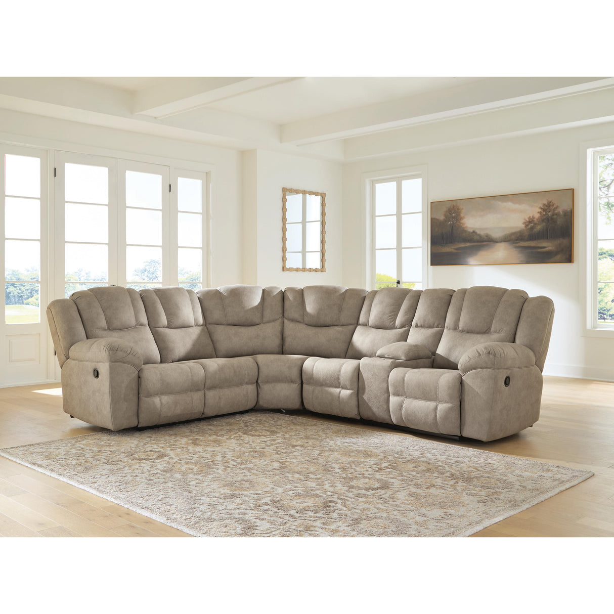 Signature Design by Ashley Pearce-Pike PC69205S2 3 pc Reclining Sectional with Console IMAGE 3