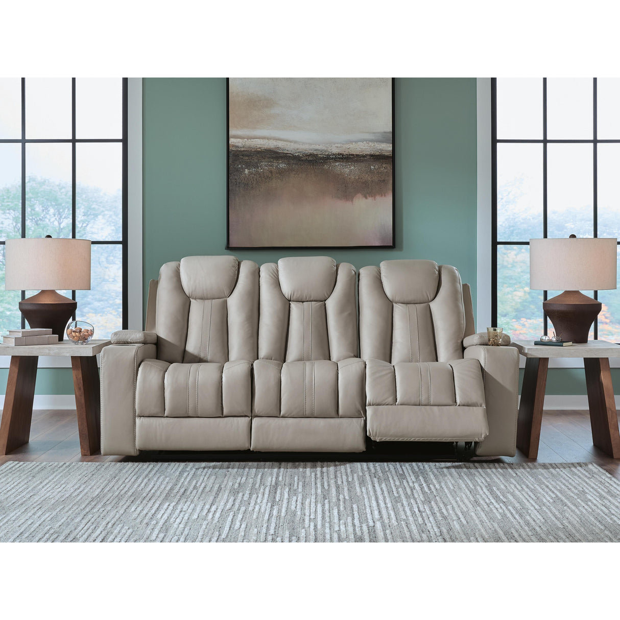 Signature Design by Ashley Elevate Edges PC8330589 Reclining Sofa with Drop Down Table IMAGE 2
