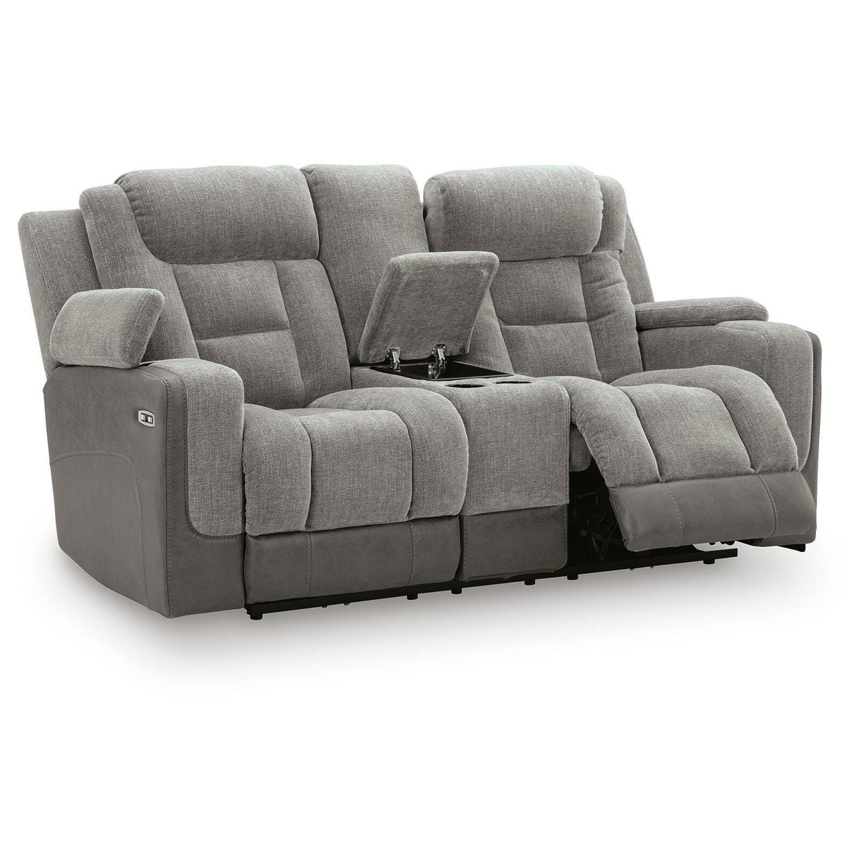 Signature Design by Ashley Mixed Motion PC8350518 Power Reclining Loveseat with Console & Adjutasble Headrest IMAGE 6