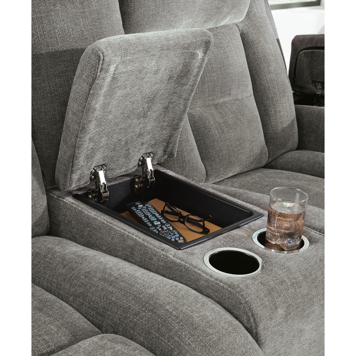 Signature Design by Ashley Mixed Motion PC8350518 Power Reclining Loveseat with Console & Adjutasble Headrest IMAGE 9