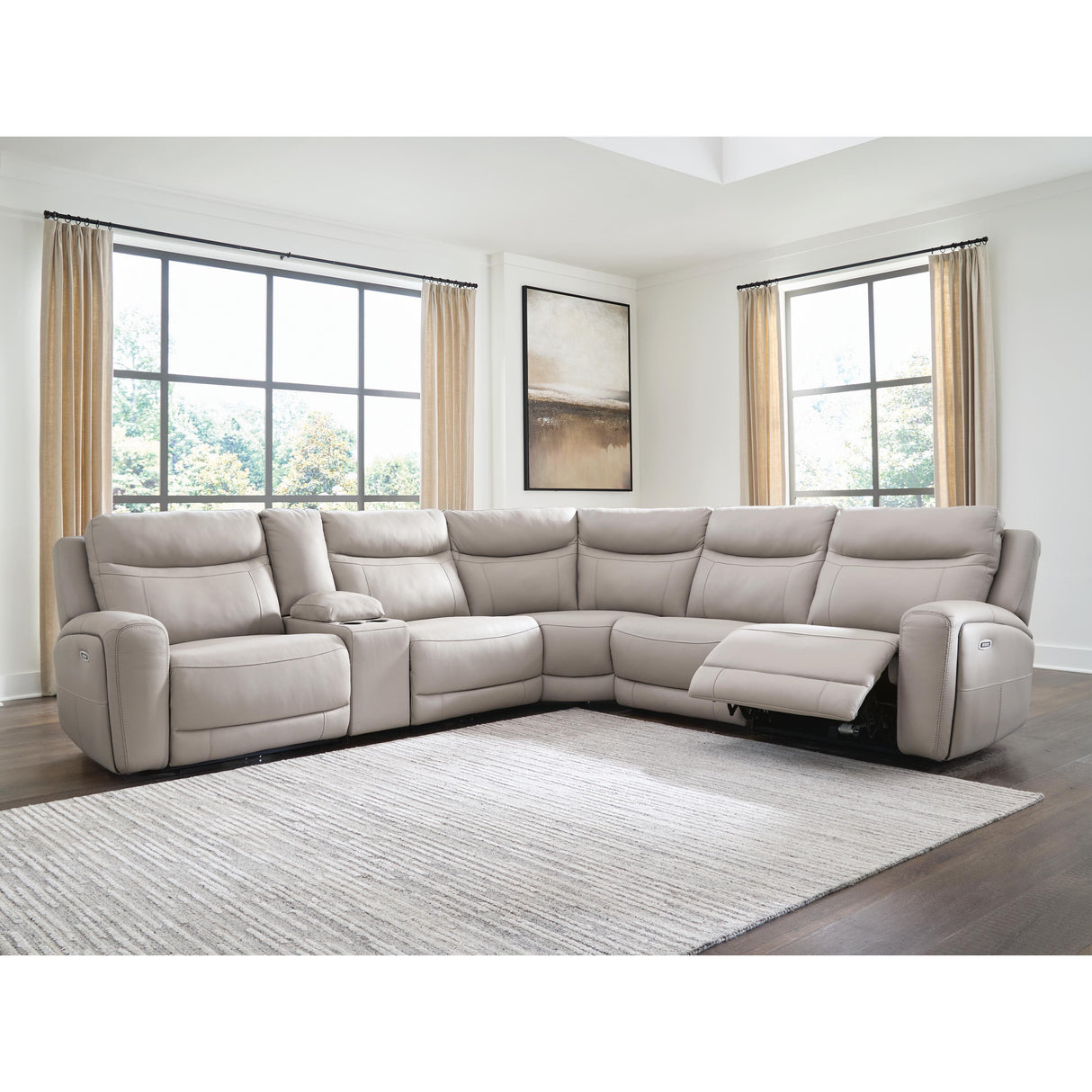Benchcraft Gravier U13300S5 6 pc Power Reclining Sectional with Storage Console IMAGE 4
