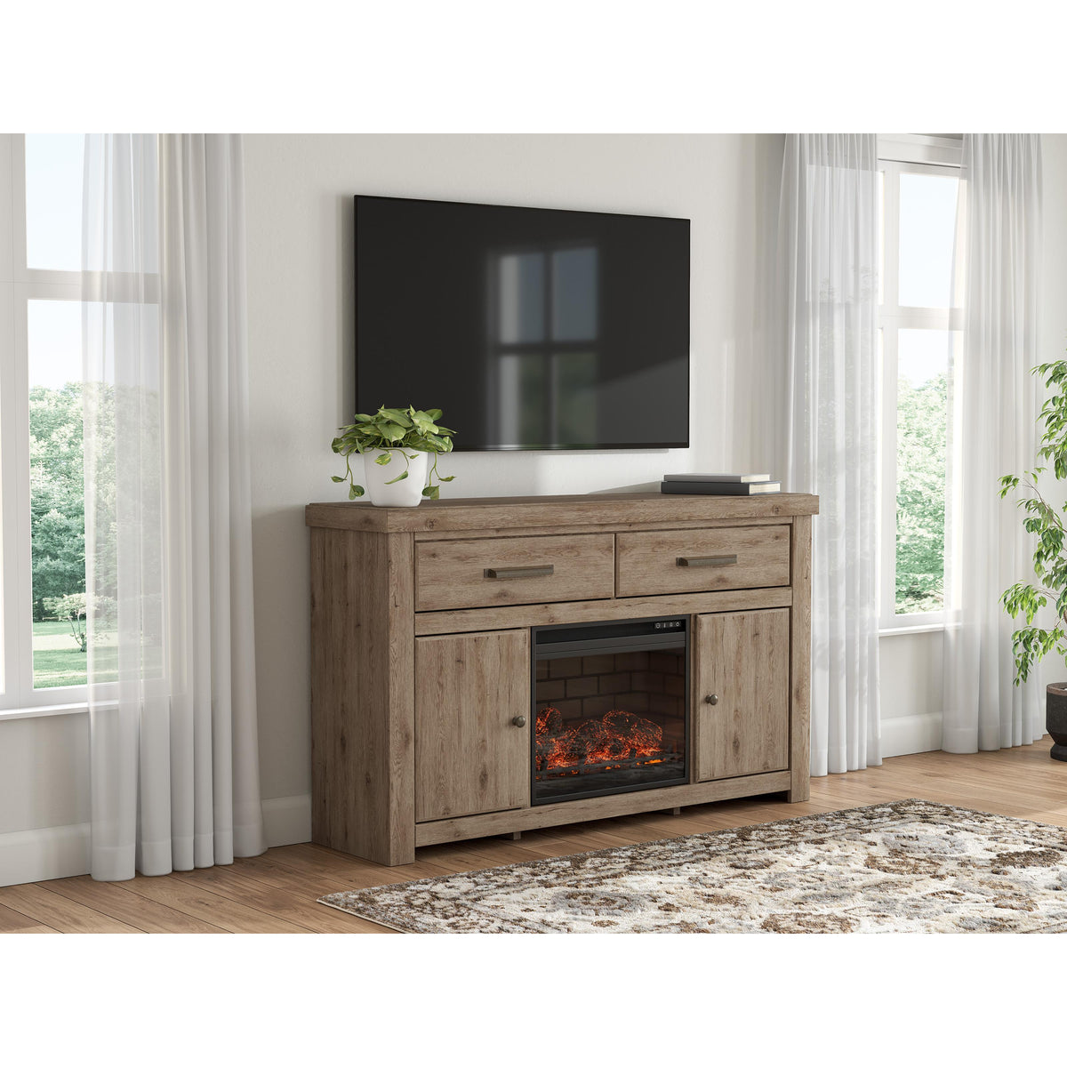 Signature Design by Ashley Garistyn W2844W1 62" TV Stand with Electric Fireplace IMAGE 4