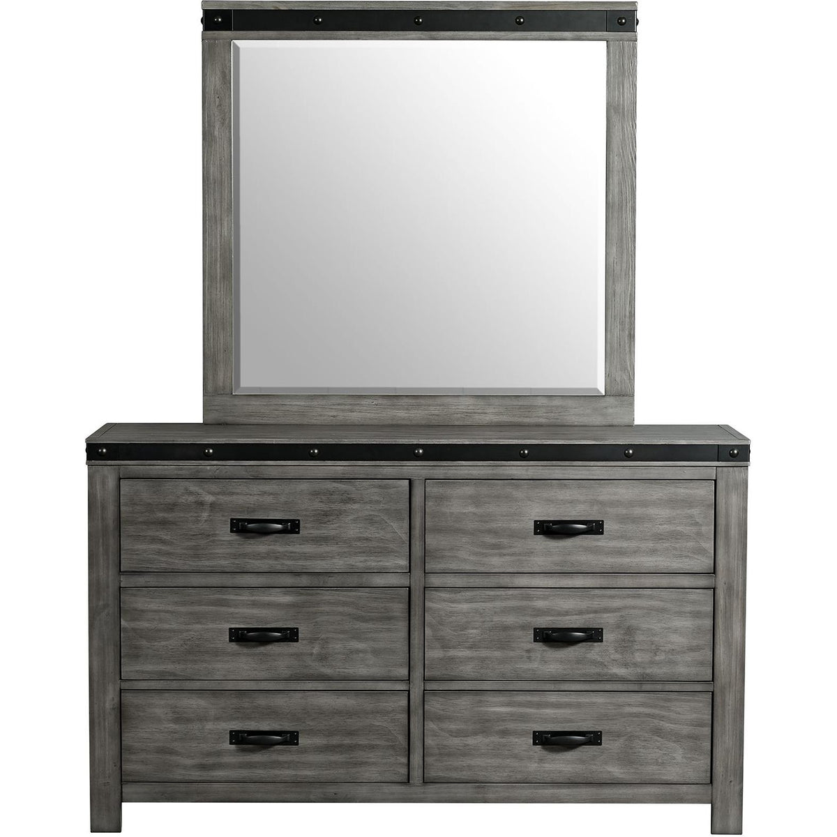 Elements International Wade 6-Drawer Kids Dresser with Mirror WE650DRMR IMAGE 2