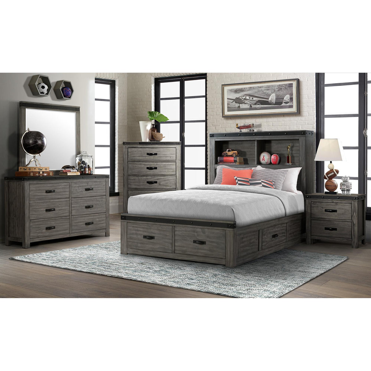 Elements International Wade 6-Drawer Kids Dresser with Mirror WE650DRMR IMAGE 9