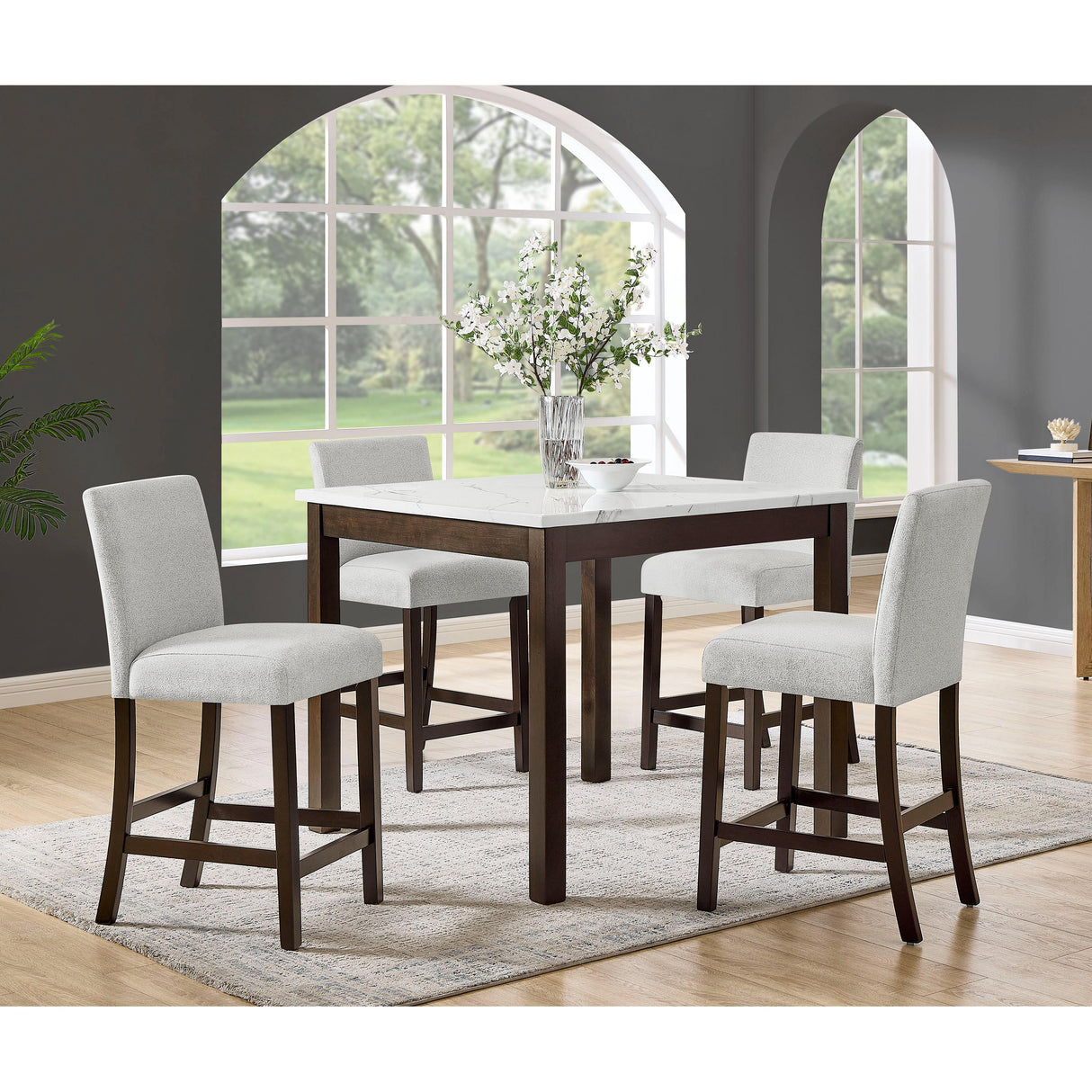 Crown Mark Dinettes 5-Piece 1715SET-BRN IMAGE 2