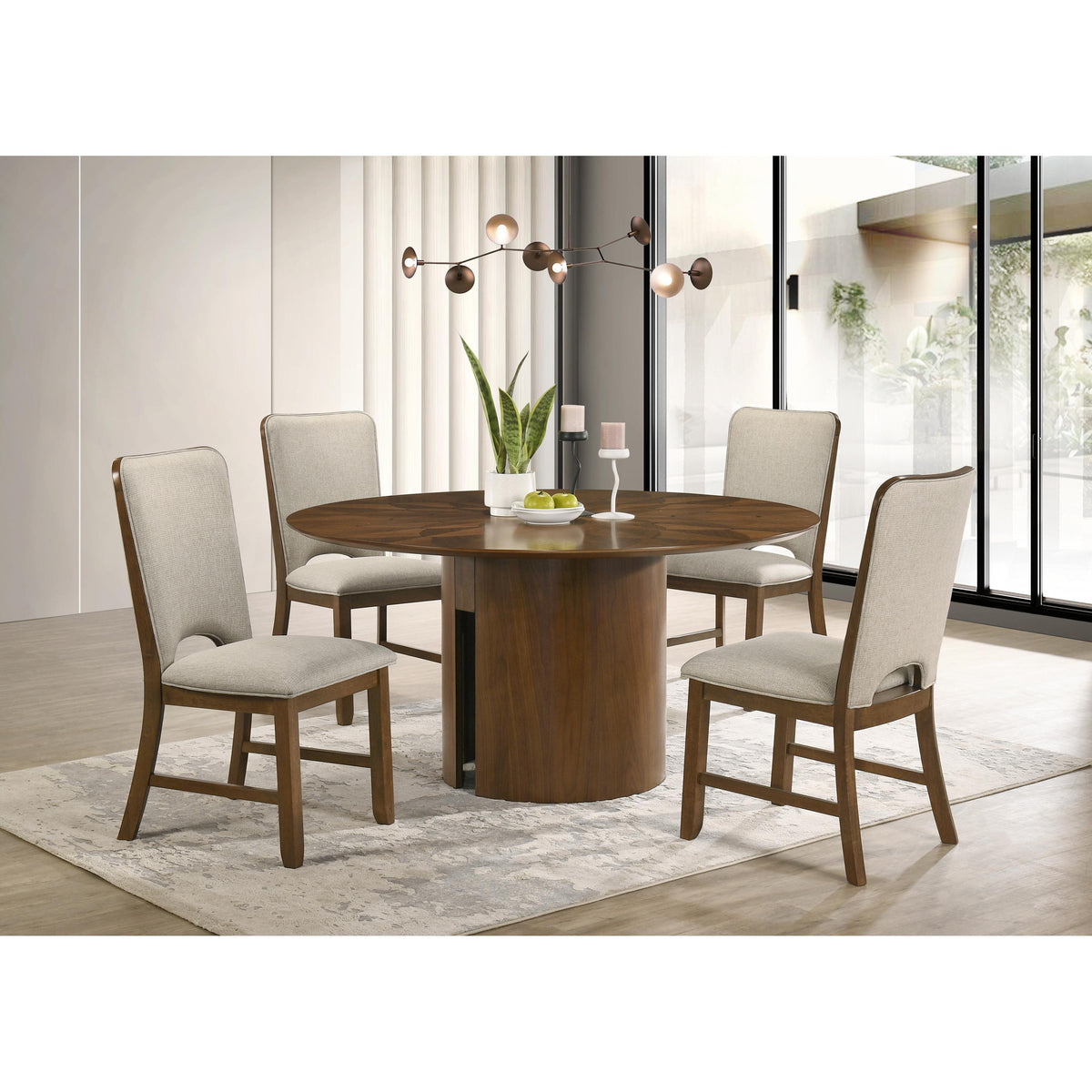 Crown Mark Round Shari Dining Table with Pedestal Base 2159T-59-TOP/2159T-59-LEG IMAGE 3