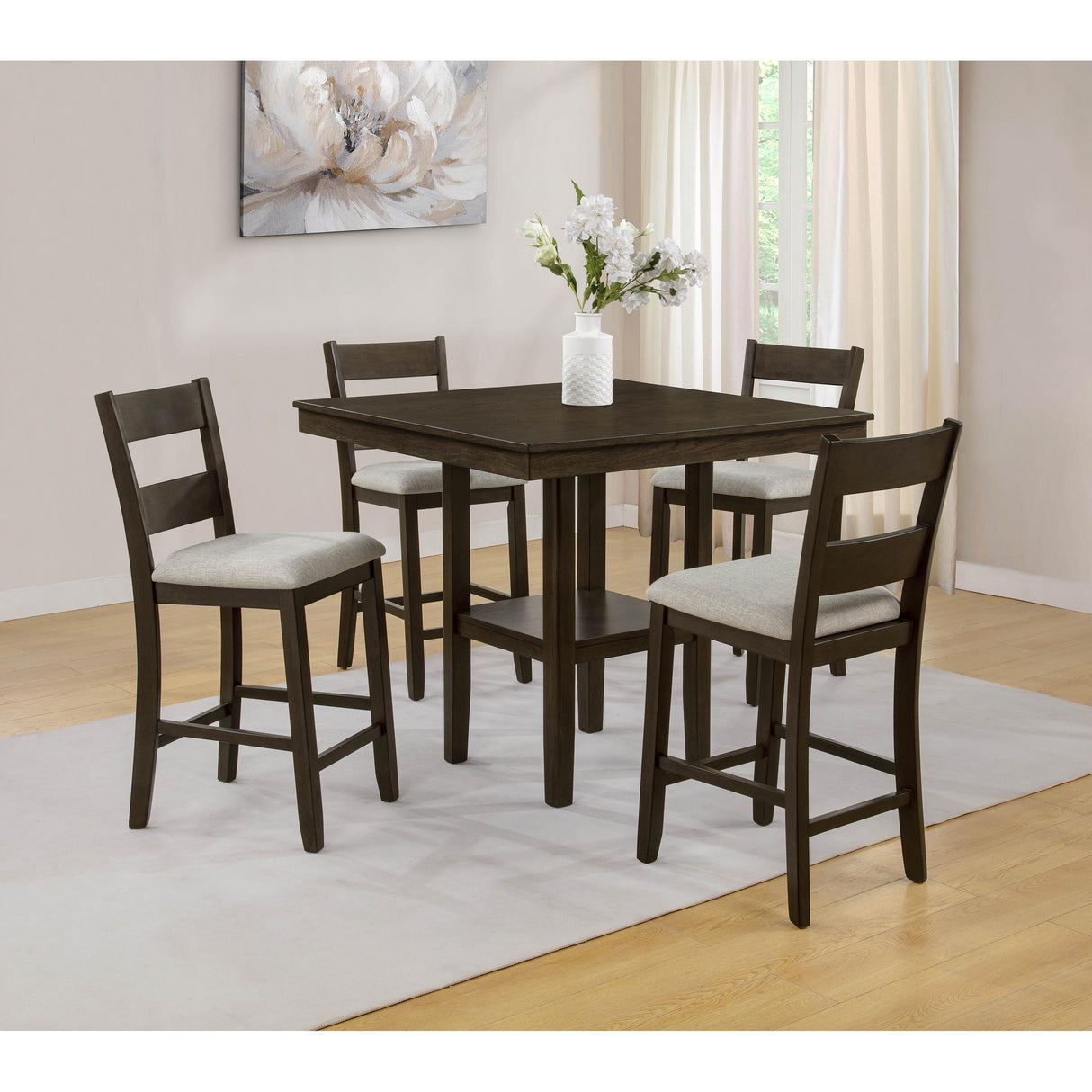 Crown Mark Dinettes 5-Piece 2631SET-BRN IMAGE 1