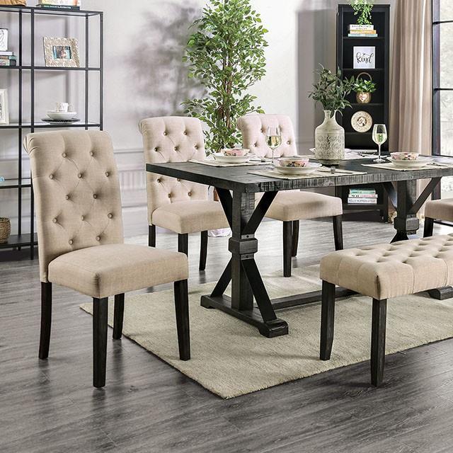 Furniture of America Alfred CM3735T-IV-6PC-BN 6 Pc Dining Table Set with Bench IMAGE 7