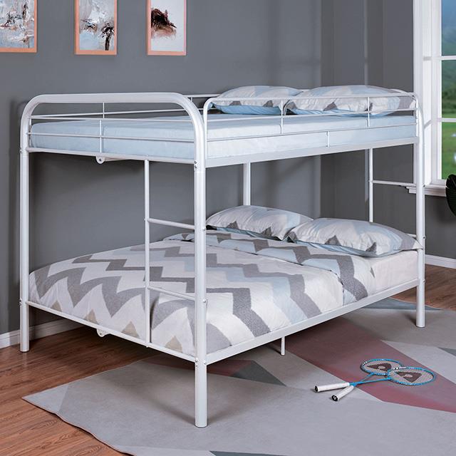 Furniture of America Finnerty CM-BK1032WH-FF-BED Twin/Full Bunk Bed IMAGE 1