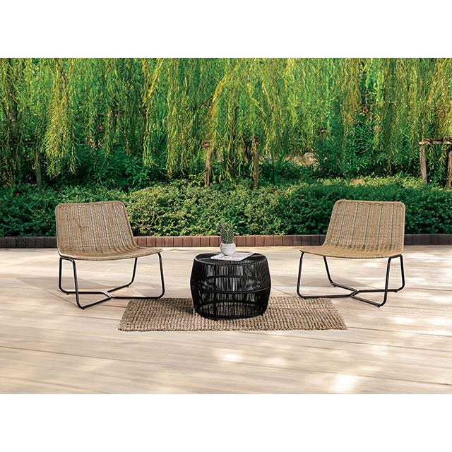 Furniture of America Sarabi FM80003BK-T-3PC 3 Pc Conversation Set IMAGE 2