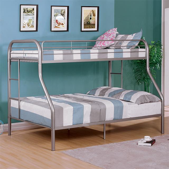 Furniture of America Finnerty CM-BK1032SV-TF-BED Twin/Full Bunk Bed IMAGE 1