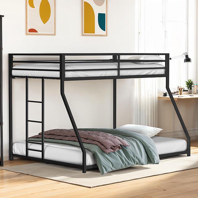 Furniture of America Rothwell FM-BK1200BK-TF Twin/Full Metal Bunk Bed IMAGE 1