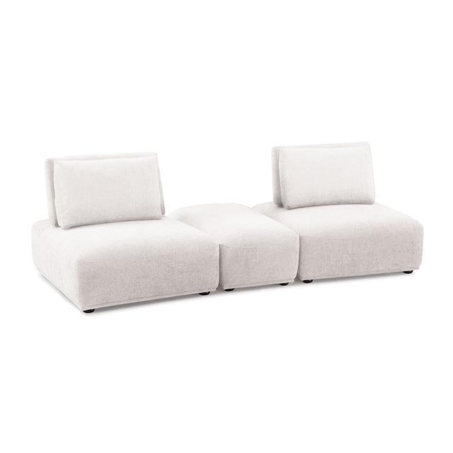 Furniture of America Stavanger FM63001WH-E 2-Seater with Rectangular Ottoman IMAGE 1