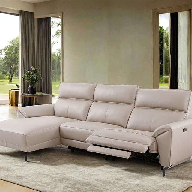 Furniture of America Theola CM9937WH-SECT-PM-L Power Sectional IMAGE 1