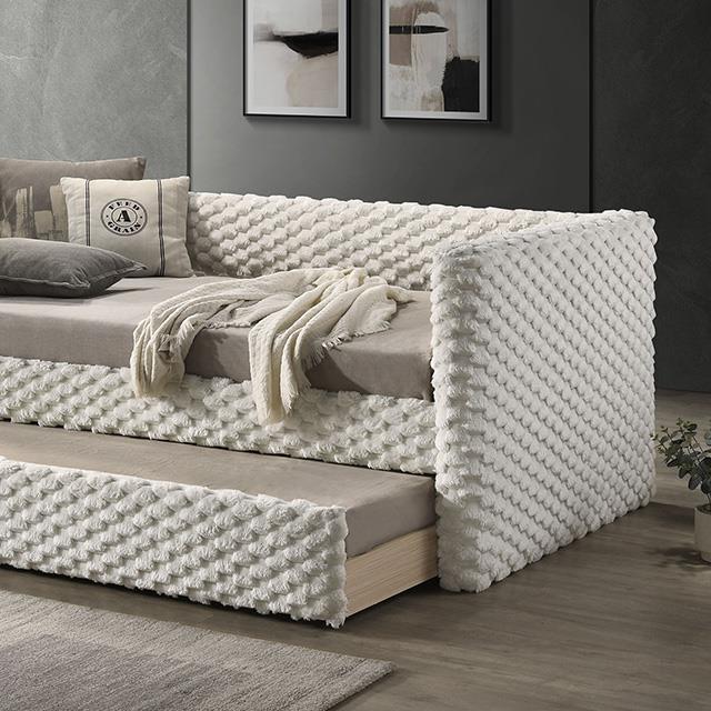 Furniture of America Palmeri FM1201WH-BED Twin Daybed with Trundle IMAGE 1