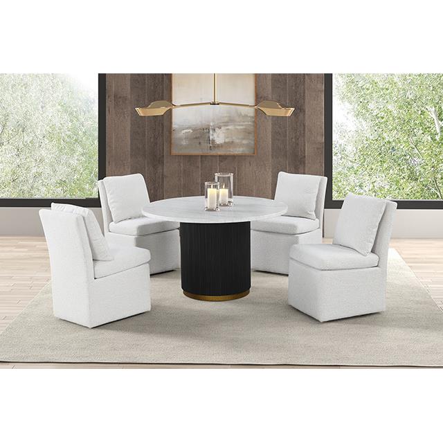 Furniture of America Varde FM3431WH-RT-5PC-00WH 5 Pc Dining Table Set IMAGE 1