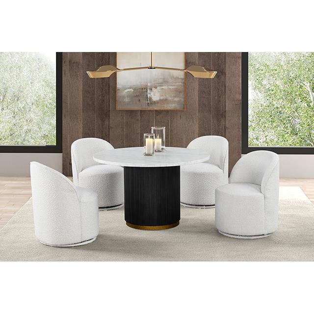 Furniture of America Varde FM3431WH-RT-5PC-00WH 5 Pc Dining Table Set IMAGE 3