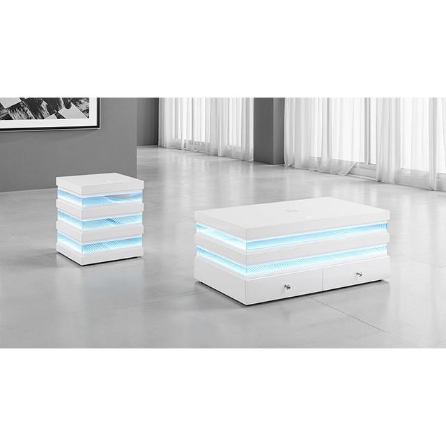Furniture of America Maloy FM47008WH-C Rectangular Cocktail Table IMAGE 2
