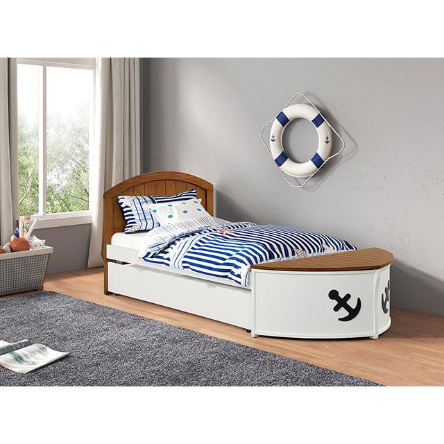 Furniture of America Poseidon FM7629AK-T-BED+TR Twin Captain Bed IMAGE 2