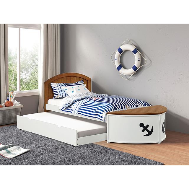 Furniture of America Poseidon FM7629AK-T-BED+TR Twin Captain Bed IMAGE 3