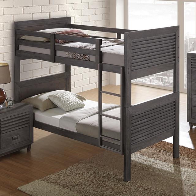 Furniture of America Witham FM-BK108DB-T-BED Twin/Twin Bunk Bed IMAGE 1