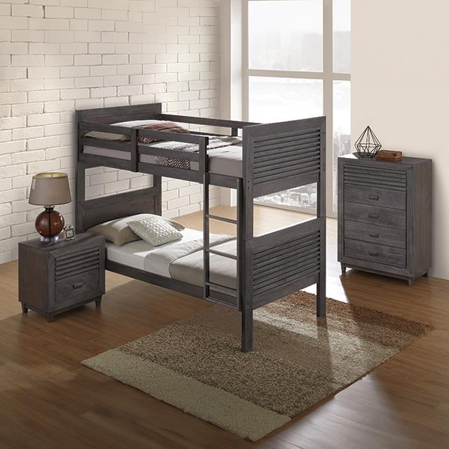 Furniture of America Witham FM-BK108DB-T-BED Twin/Twin Bunk Bed IMAGE 2