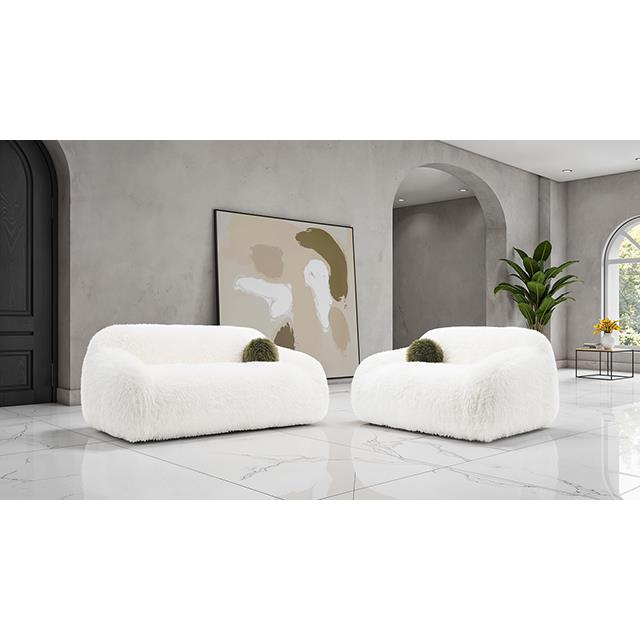Furniture of America Darwen FM64006WH-LV Loveseat IMAGE 2