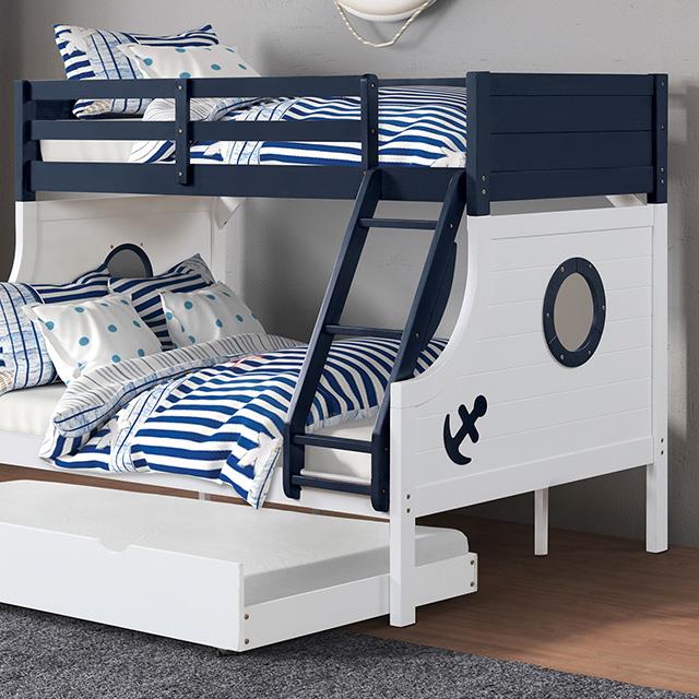 Furniture of America Nautia FM-BK629BL-BED Twin/Full Bunk Bed IMAGE 1