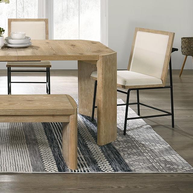 Furniture of America Edenbridge FM3220AK-T-6PC-BN 6 Pc Dining Table Set with Bench IMAGE 2