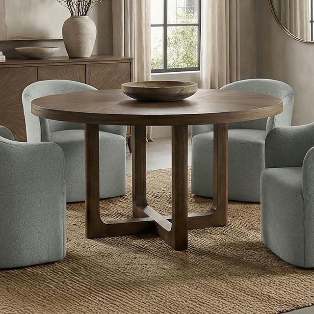 Furniture of America Clarksburg FM39018WN-RT Round Dining Table IMAGE 1