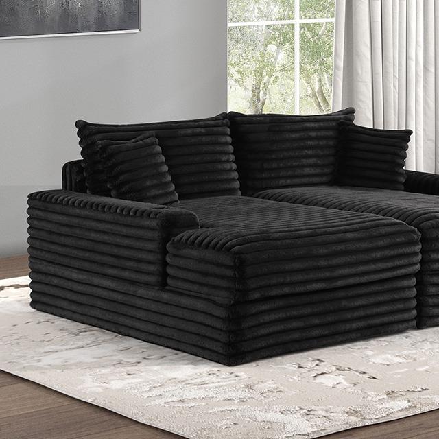 Furniture of America Tavedestrand FM6900BK-PK Double Chaise Sofa IMAGE 1