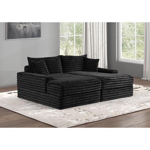 Furniture of America Tavedestrand FM6900BK-PK Double Chaise Sofa IMAGE 2