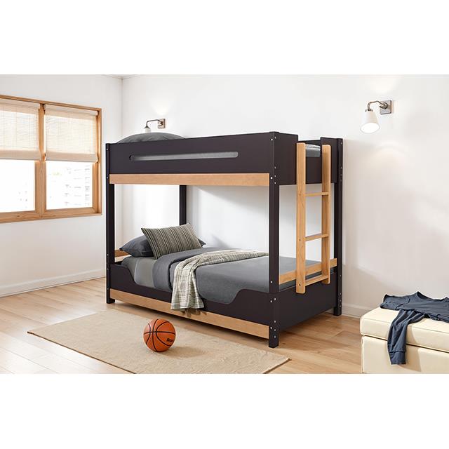 Furniture of America Nestor FM-BK201BK-T-BED Twin/Twin Bunk Bed IMAGE 2