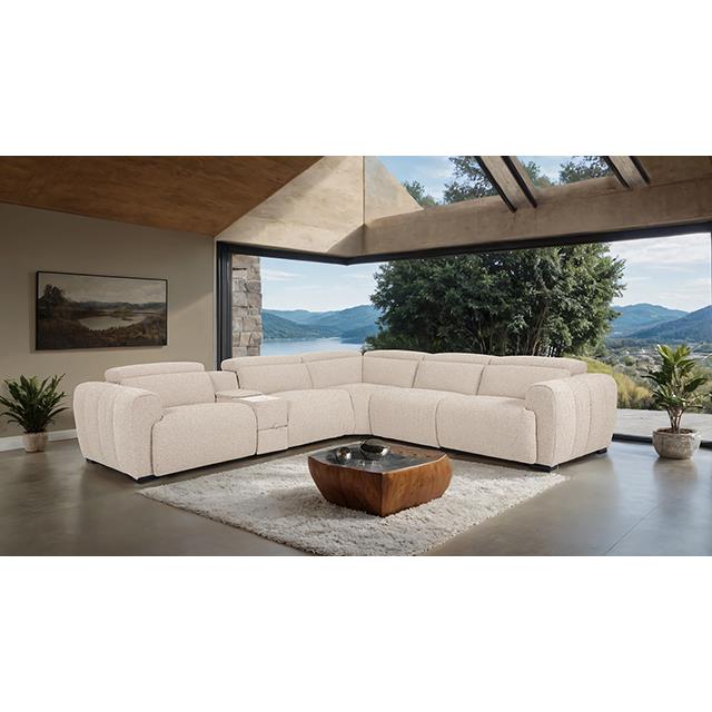 Furniture of America Thaddea CM9935WH-SECT-PM Power Sectional IMAGE 2