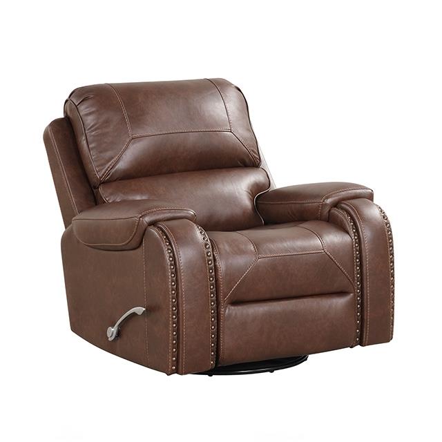 Furniture of America Tepic TM6012BR-H-CH Recliner with Oversized Handle IMAGE 2