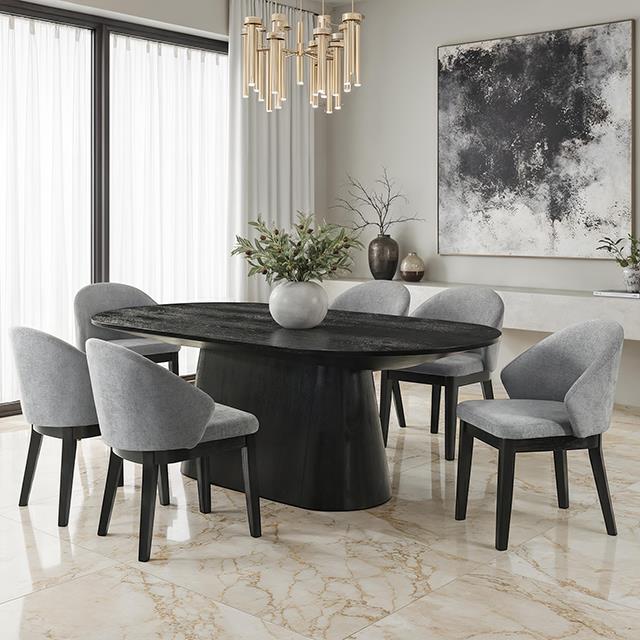 Furniture of America Tottenham FM3222BK-OT-TABLE Oval Dining Table IMAGE 1