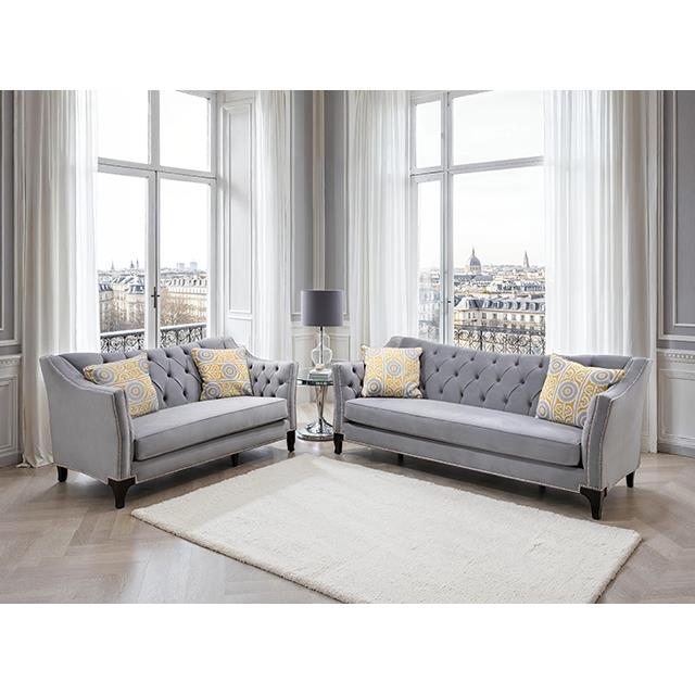 Furniture of America Wilmette SM2296GY-LV Loveseat IMAGE 2