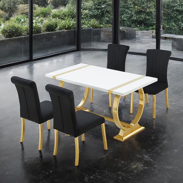 Furniture of America Holstebro FM37007GD-T-5PC-07GB 5 Pc 60" Dining Table Set IMAGE 1