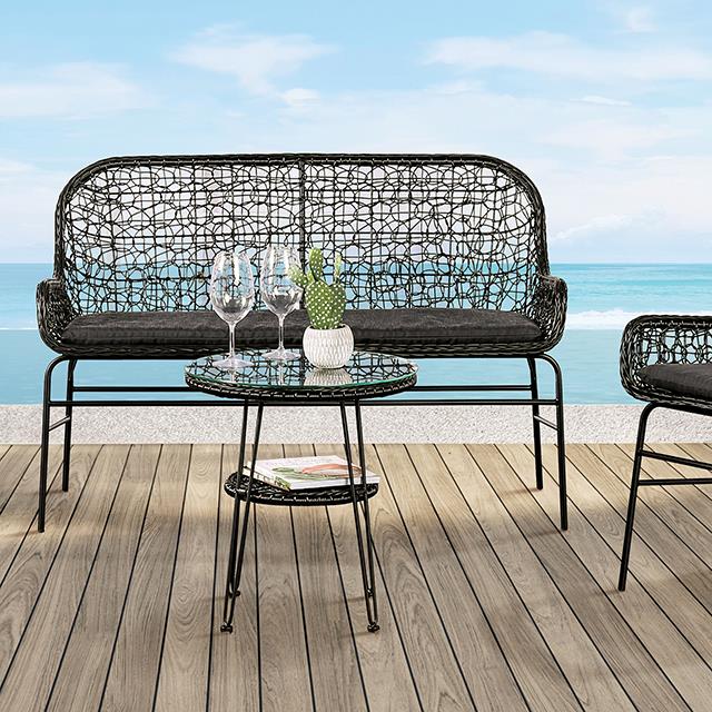 Furniture of America Zalika FM80010BK-T-4PC-BN 4 Pc Conversation Set IMAGE 1