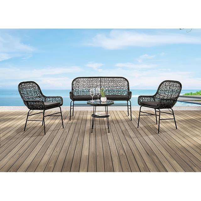 Furniture of America Zalika FM80010BK-T-4PC-BN 4 Pc Conversation Set IMAGE 2