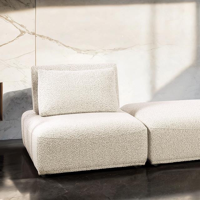 Furniture of America Stavanger FM63001BG-C 2-Seater with Square Ottoman IMAGE 1