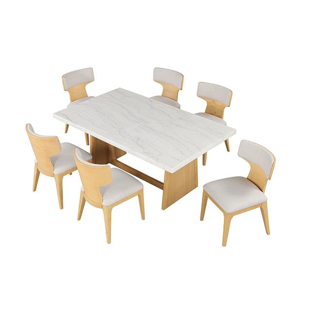 Furniture of America Caerwys FM34004NT-T-7PC 7 Pc Dining Table Set IMAGE 3