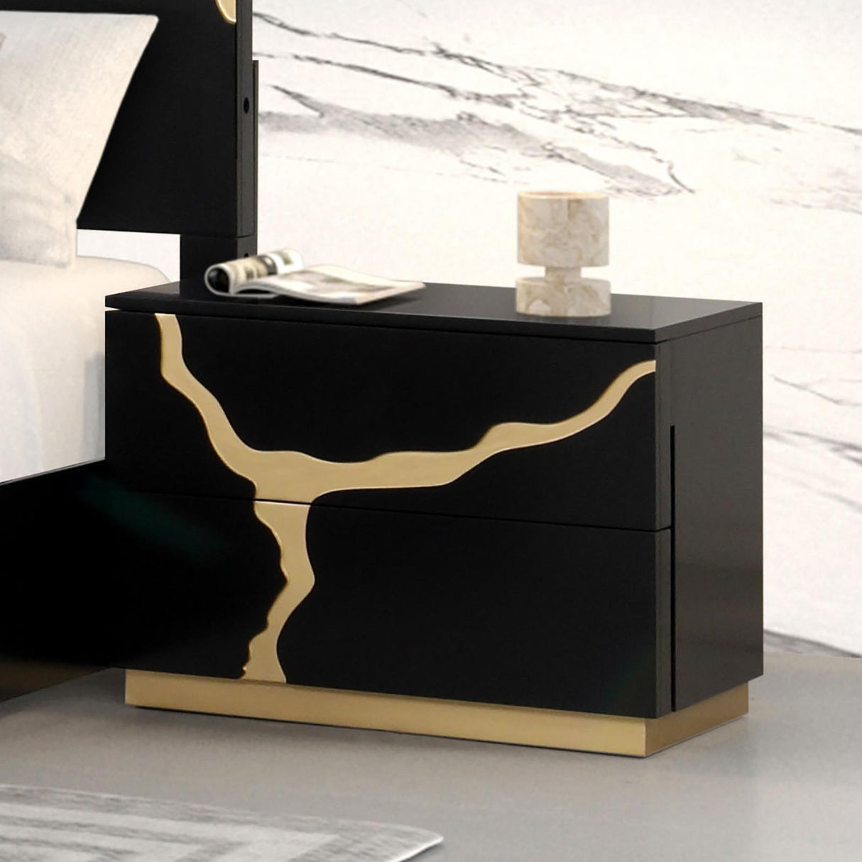 Furniture of America Goldsberg FM7425BK-N Nightstand IMAGE 1