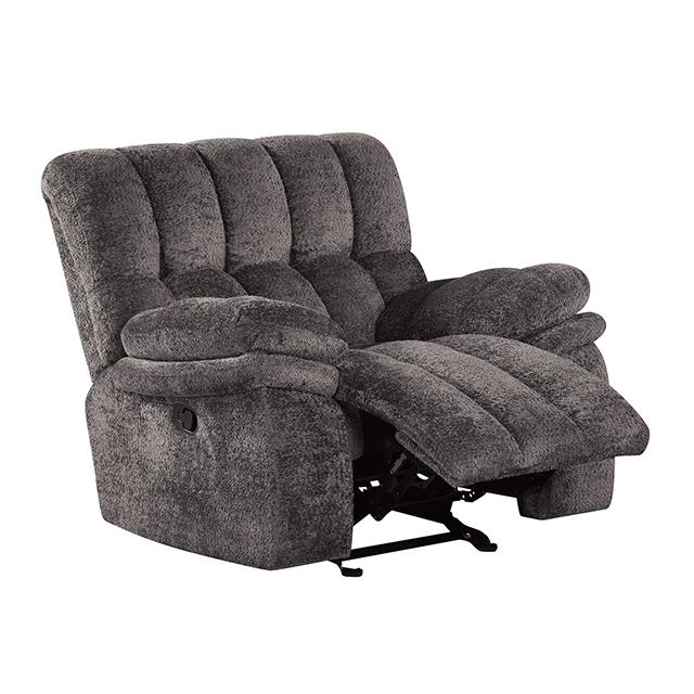 Furniture of America Hieronymus FM64001DG-CH-M Manual Glider Recliner IMAGE 1